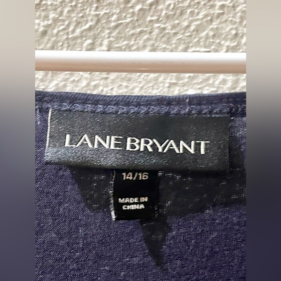 Lane Bryant Swing Tank Size 14/16 Shark Bite Lace V-neck Tunic Top Navy Blue - Picture 10 of 13